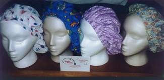 Hospital scrubs, For doctor's, nurses, surgeons, ER, critical care, oncology, pediatrics, home care, hospice, labor and delivery, school nurse, psyche, LPN, NP, RN, CNA. Noggin Boggan offers specialty nurse headwear for work or play. Order our hand designed headwear for yourself and as gifts online, securely